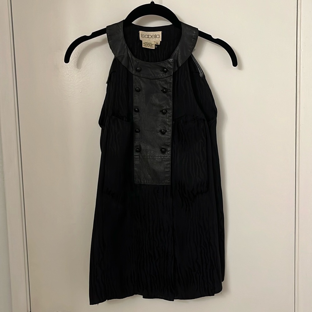 Leather Sleeveless Blouse